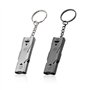 Lot de 2 sifflets d'urgence en acier inoxydable avec porte-clés