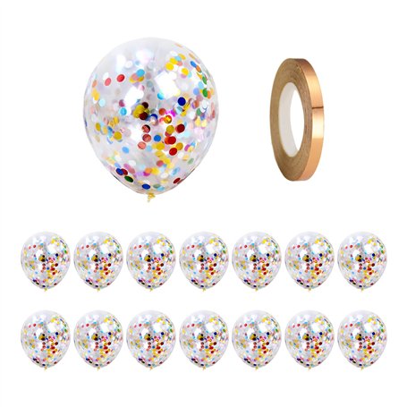 Lot de 15 Ballons à Confettis Colorés - Ruban de 10 m