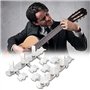 Cordes de Guitare Classique Tuning Peg Tuners Mécaniques Argent Cheville De Réglage Guitare Classique