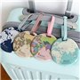 XLKJ 4 Pièces Étiquette Valise Voyage, Étiquette Bagage Avion Étiquette de Bagage Ronde Motifs de Carte pour Vacances Accessoire