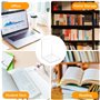 BBWELL Lot de 8 Serre-Livres,Acrylique Transparent Bookends avec Autocollant de Commodité et Autocollant D'index,Serre Livre pou