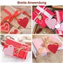 Lot de 220 étiquettes cadeaux en forme de cœur avec 2 cordes en coton pour vêtements, prix, artisanat (rouge, rose)