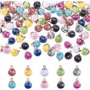 MaoNativey 30pcs 16mm Breloques Pendentif Boule de Verre Cristal avec Strass Perle Brillante Étoiles pour Faire des Pendentifs C