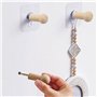 Yingcen 16 Pièces Patère en Bois Naturel Crochets Muraux en Bois Crochet de Cheville en Bois de Décoration Avec Vis 2,5 x 5,2 cm