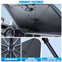 2025 Pare Soleil Voiture Pare Brise Avant 145 x 80 Cm, Parapluie Pare Soleil Voitur Portable- - Revêtement en Titane - Protectio