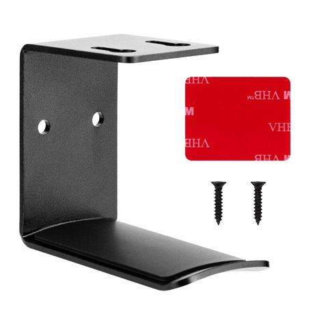 QIMEI-SHOP Support Casque en Aluminium Crochet de Casque Porte de Casque avec des Vis et Ruban Adhésif Solides Noir 6.5x3.5x5.5