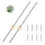 T8 Tiges Filetées 2 Pcs 300mm T8 Tiges Filetées en Acier Inoxydable Tige Filetée Trapézoïdale avec Écrou en Laiton et 8 Pcs Vis