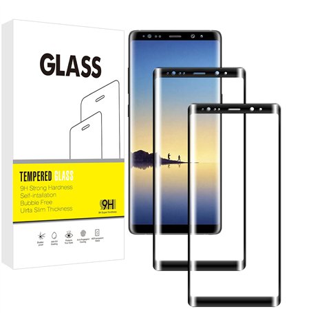 pour Samsung Galaxy Note 8 3D Couverture Complète Film de Protection d'écran，Vuciya Verre Trempé，Dureté 9H Glass，Ultra Anti Rayu
