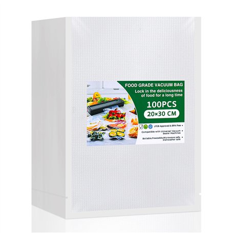 Vinabo Sacs Sous Vide Alimentaire 20 x 30 cm 100 Sachets pour Machine Sous Vide des Aliments et la Cuisson