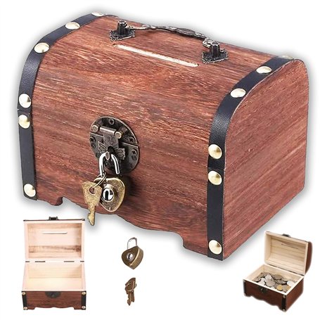 Jiavlyx Coffre Au Trésor En Bois Vintage