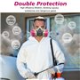 Masque de Protection Respiratoire avec Filtres et Lunettes, Masque Anti Poussiere Réutilisable, Masque a Gaz Chimique pour Peint