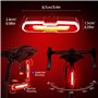 Feu Arriere Velo Puissante 110 Lumen - Eclairage Velo 5 Modes Rouge/Bleu, Rechargeable USB-C, Supports à Dégagement Rapide pour 