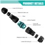 Vivibel Lot de 8 Connecteur électrique etanche IP68 - Connecteur étanche à 3 broches pour câble de Ø5-12 mm de diamètre, Boîte d