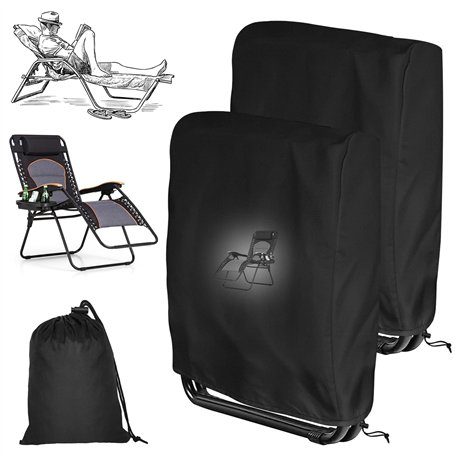 Lot de 2 housses de protection pour chaises pliantes - En tissu Oxford 210D - Imperméables - Résistantes à l'hiver - Résistantes