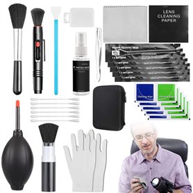 Lot de 27 kits de nettoyage pour appareil photo reflex numérique avec ventilateur fusée