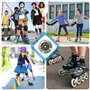 Lot de 8 roues de rollers en ligne, 72 mm, luminescence, silencieuses, avec roulement à billes pour tous les types de patins à r