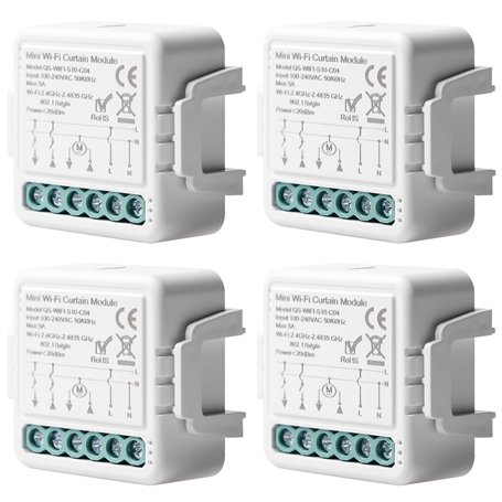 Tuya Lot de 4 modules d'interrupteur intelligent pour volet roulant WiFi 2