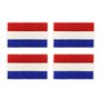 Lot de 4 écussons tactiques motif drapeau des Pays-Bas à repasser ou à coudre