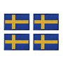 Lot de 4 écussons tactiques à coudre - Motif drapeau suédois - À coudre - Pour vêtements