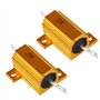 Mdurian 2 X Résistances 25W 1.5 Ohm 5% Aluminium Boîtier Résistances de Charge Châssis Monté Logement Plaque d'or Fil Enroulé