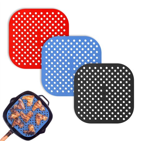 Lot de 3 tapis de cuisson vapeur réutilisables pour friteuse à air vapeur - 19