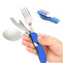 Senven 4 en 1 vaisselle de camping matériel de camping mis en acier inoxydable fourchette cuillère ensemble ouvre-bouteille camp