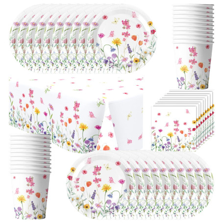 Vaisselle de fête à fleurs de printemps