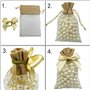 DUGYIRS 30 Pièces Sacs Cadeaux Organza avec Cordon de Serrage 10cm x 15cm Petit Sac Cadeau en Toile de Jute Pochettes à Bijoux S