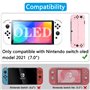 OLDZHU Coque Rose Compatible avec Nintendo Switch OLED,Coque de Protection Ultra Fine Rose Étui pour Console NS OLED et Contrôle