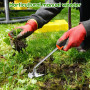 mizikuu Outil de Désherbage Manuel, 4 Dents Outil de Desherbeur Jardinage Arrache Mauvaise Herbe Acier Inoxydable avec Long Manc