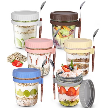 Lot de 6 Verres à Flocons d’avoine pour la Nuit