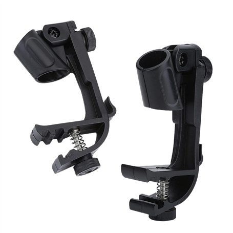 2 Pièces Clips de Microphone Réglables Antichoc Pince de Microphone à Tambour Pinces de Tambour en Plastique Portable pour Micro