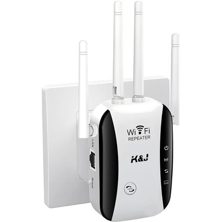 Répéteur WiFi Puissant 300Mbps,2.4GHz Amplificateur WiFi avec WPS