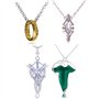 XHBTS Lot de 4 colliers inspirés de la star du soir The LorRings Lady Arwen - Collier doré avec pendentif en forme de bague - Pe