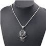 JKJF Collier Pendentif Tête de Mort en Acier inoxydable Chaîne Crâne Gothique Hip Hop Punk Rock Collier pour Homme - Argent