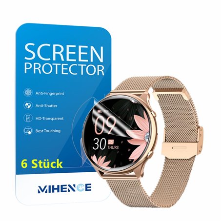 MIHENCE Lot de 6 films de protection d'écran pour montre intelligente G37
