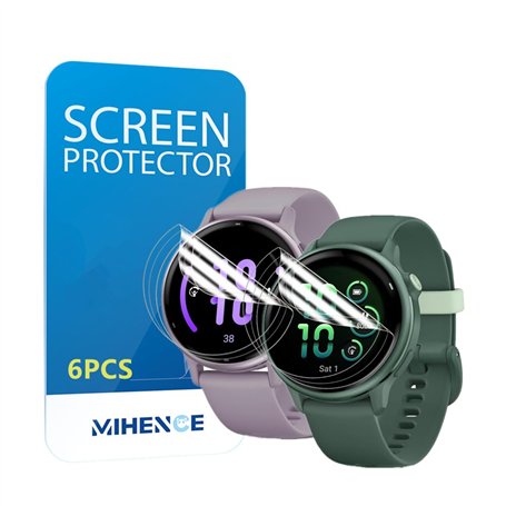 MIHENCE Lot de 6 films de protection d'écran compatibles avec Garmin Vivoactive 6 / Vivoactive 5 Smartwatch - Film de protection