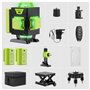 Niveau Laser 4 x 360°, 16 Lignes Vert Laser Chantier Professionnel pour la Construction et l'Accrochage de Photos, Autonivelleme