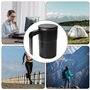 Tasse à mélanger automatique 380 ml Tasse à café à mélangeur automatique : tasse mélangeur magnétique automatique avec couvercle