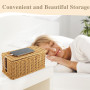 VFANDV Boîte D'organisation des Câbles en Rotin, Boîte De Rangement pour Câbles, Multiprises Et Câbles De Gestion Pour Bureau Et