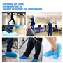 Milaloko Paquet de 100 couvre-chaussures jetables, couvre-bottes imperméables et antidérapants durables pour le bureau à domicil