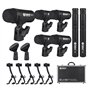 D Debra DK7 Pro Kit de 7 Microphones filaires pour Batterie de Performance et d'enregistrement avec micros
