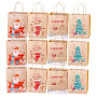 JOYISEN Pochette Cadeau 12 Pièces Sac Cadeau Noel Brun Sac Papier de Noel avec Poignée 120GSM Sac Papier Kraft pour Emballage de