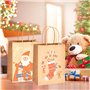 JOYISEN Pochette Cadeau 12 Pièces Sac Cadeau Noel Brun Sac Papier de Noel avec Poignée 120GSM Sac Papier Kraft pour Emballage de
