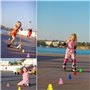 FEIBAMAOYI Cônes de Slalom,50 Pièces cônes entraînement coloré, Patinage Multicolore Pile Obstacle,pour Sport, Cone de marquage
