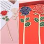2 Pièces Marque Page Metal Rose, Marque-Page en Métal, Cadeau de Signet de Rose Rouge en Métal, Marque Page Livre, pour Noël, Sa