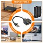 HUAREW Adaptateur Répartiteur RJ45 1 mâle vers 2 Femelles Ethernet Câble Extender pour Cat5 Cat5e Cat6 Cat7
