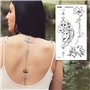 Rosymormor 16 Feuilles Tatouages Éphémères Branche de Fleur Femmes Filles, Faux Tatouages Papillon Noirs Imperméables pour Corps