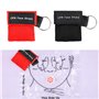 Homealexa 10pcs CPR Masque Keychain Kit d'urgence Sauvetage avec Bouteille à Sens Unique Barrière de Respiration pour Premiers S