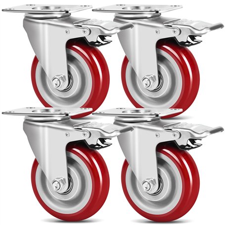 Lot de 4 Roulettes Pivotantes pour Meubles